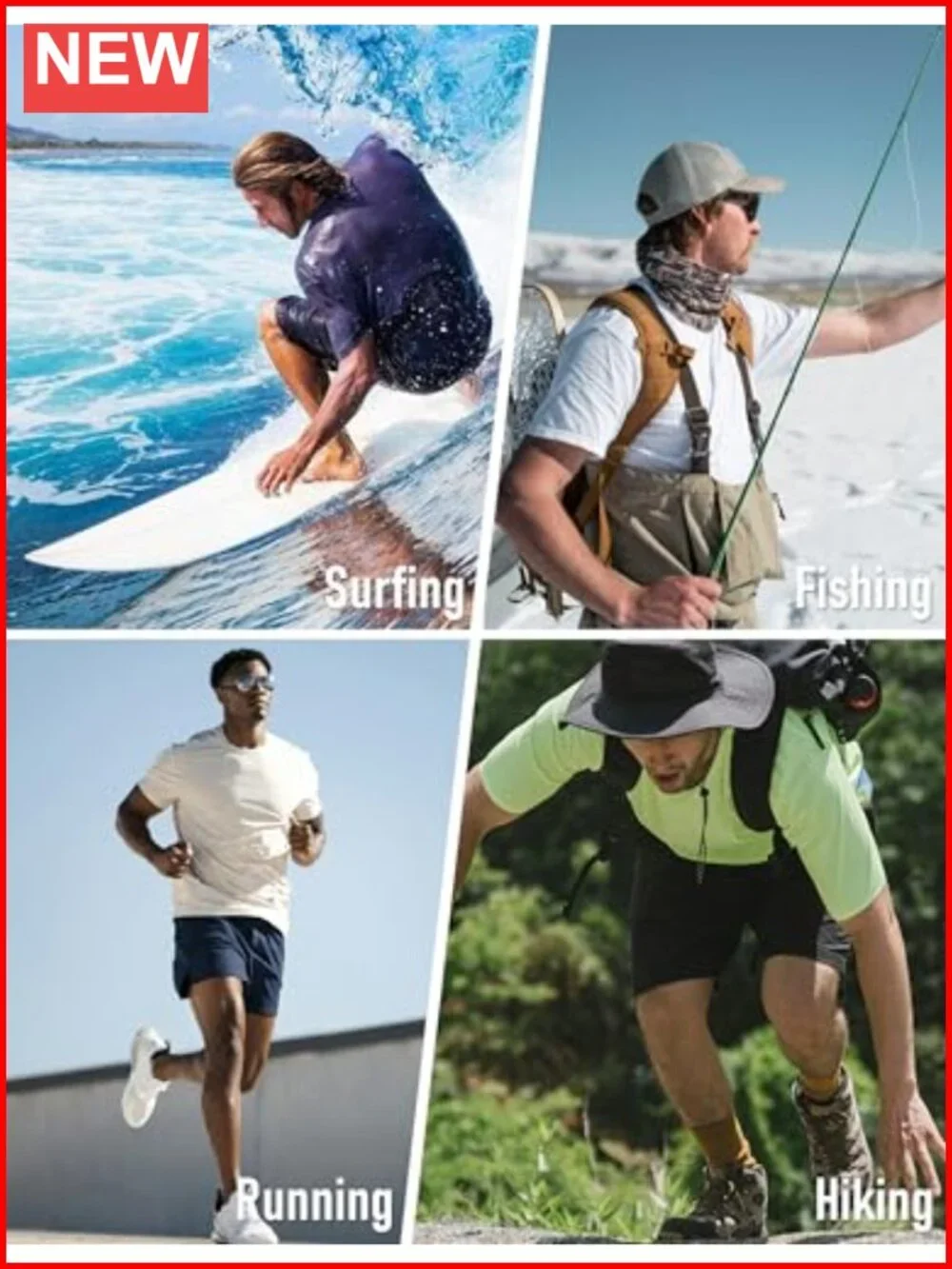 Men's UPF 50+ Sun Protection Shirt Quick Dry Athletic T-Shirt Rash Guard